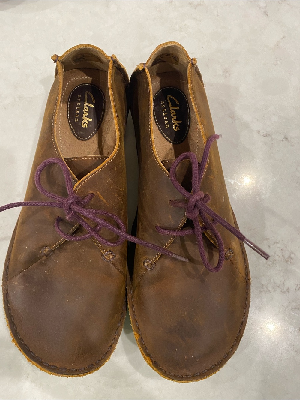 Clarks Artisan Janey Brown Leather Wallabee-Style Shoes
